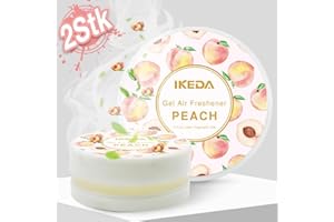 ‎IKEDA SCENTS Auto Duft Lufterfrischer: Pfirsichduft Runder Gel-Lufterfrischer | Auto Parfüm | Autodüfte | Langanhaltender Duft | Für Auto und Zuhause | 2Stk (Pfirsich)