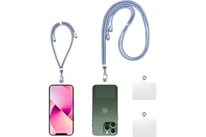 Olliwon Uniwersalny pasek na telefon komórkowy z paskiem na rękę, smycz na szyję, jasnoniebieska