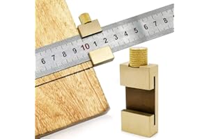 LIEKADIJIAE Règle de Positionnement en Acier Inox, Ruler Outil Laiton Acier Règle Bloc, Butée de Règle, Règle de Marquage 30 cm, Outil de Marquage, pour Travail du Bois Bricolage Charpentier Artisanat