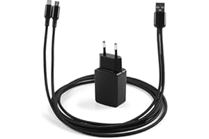 SHAWOROCE Adattatore di ricarica con cavo Y compatibile con Motorola Talkabout T62 T72 T82 T82 Extreme T92 H2O Radio Doppia Micro USB Power Alimentatore di rete PMPN4204AR PMPN4214AR