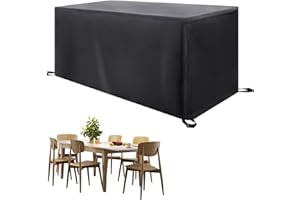 PDSYCB Garden Furniture Covers 150x120x75cm LxWxH Black Outdoor Patio Rattan Cube Table Covers Windproof Windproof Anti-UV Rectangular Table and Chair Set for Chair and Table Cover