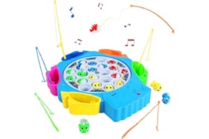 Nuheby Gioco Pesca Pesci Giocattolo Giochi Bambini 3 4 5 6 Anni con 6 Canna da Pesca Bambino 21 Pesce Giocattoli Musicale Pesca Pesciolini Gioco da Tavola Regalo Bambini Bambina Bambino 3 4 5 6 Anni