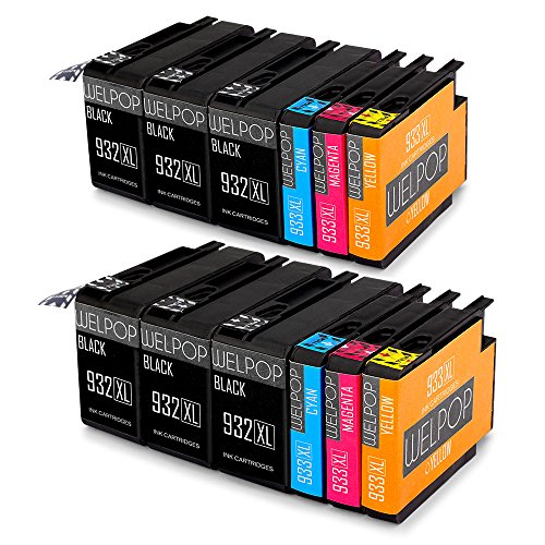 WELPOP HP 932XL 933XL Druckerpatronen Hoher Reichweite Ersatz für HP 932XL 933XL Druckerpatronen, 2Set+4Schwarz Kompatibel mit HP Officejet 6700 Premium 6600 7612 7110 6100 7610