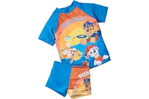 UNITED LABELS Paw Patrol Ensemble de natation, protection UV 50+, pour garçon, maillot de bain et short 2 pièces, bleu