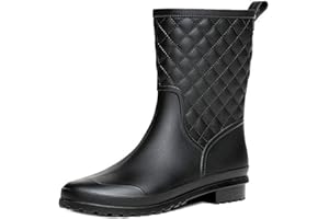 NEOKER Halbhohe Gummistiefel Damen Kurz Frauen Regenstiefel Stiefeletten Gartenarbeit Mode outdoor Boots