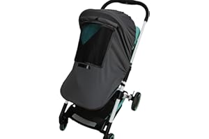 WINSVAN Pram Sunshade, Baby and Toddler Buggy Sun Cover with Viewing Window, Universal Baby Stroller Awning, Sun Shield UV Protection Blackout Blind for Baby Pushchairs Carrycots Carriages (Grey)