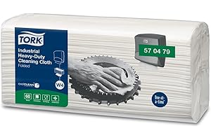 Tork Extra Starke Industrie Reinigungstücher Weiß W4, Mehrzweck, 60 Tücher, 570479