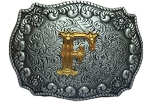COOLLA Belt Buckle for Men- Initial Letters ABCDEFG to Z Western Rodeo Texas Cowboy Large Belt Buckles
