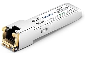 QINIYEK 1.25G SFP-T, 10/100/1000BASE-T RJ45 SFP de Cobre para Cisco GLC-T/SFP-GE-T/GLC-TA, Mikrotik SRJ01, Netgear, Supermicro, hasta 100 m (Paquete de 1)