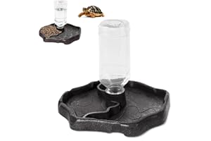 Waldspring Reptile Turtle Feeding Bowl, Terrarium Water Bowl Dispensador de Agua para Alimentos Adecuado para Tortugas, Gecko, Serpientes, Ranas, Etc. Reptil Mascota