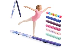 ZELUS Barra de Equilibrio Gimnasia Plegable Barra Gimnasia Artistica Viga de Equilibrio Base Antideslizante Asas de Transporte para Niños, Principiantes y Profesionales