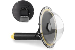 TELESIN Dome Port Diving Zubehör Wasserdichtes Gehäuse Objektivdeckel Hülle mit Unterwasser Handgriff Floaty + Trigger + Schutzhülle Tasche + Antibeschlag Einsätze für (Dome für Hero 2018/7/6/5)
