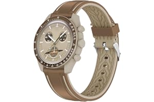 Wizvv Silicone Cinturino Compatibile con Omega x Swatch MoonSwatch Speedmaster/Rolex Watch/SEIKO，20mm silicone Morbido e confortevole Cinturino Orologio per Uomo Donna