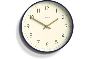 Jones Clocks® Żywy okrągły zegar ścienny z akrylu "Studio" w kolorze niebieskim (Midnight Blue), 30 x 30 x 4 cm