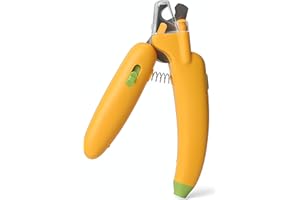 Peticularz® Ciseaux à Ongles Professionnels Jaunes pour Chats et Chiens avec éclairage LED Violet pour la détection de la Roussette, Soin précis des Griffes & Confort