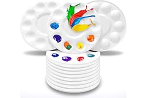 Hulameda 12 Pcs Paint Palettes, Paint Palette Tray Plastic for Kids and Adults to Create DIY Craft Professional Art Painting