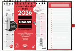 Finocam – Calendrier magnétique 2026 1 Mois par page Janvier – Décembre 2026 (12 mois) | Calendrier 2026 pour noter | Planificateur mensuel Neutre – Français