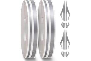 Spurtar Pinstripe Adhésif Voiture - Ligne Centrale 5mm avec Espacement Intégré 2.5mm - Style Professionnel, Liseret Décoratif 19.6m, Gris