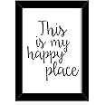 TIED RIBBONS This is my happy place Printed Motivational Framed Poster for Wall (25.9 cm x 34.5 cm) multicolor