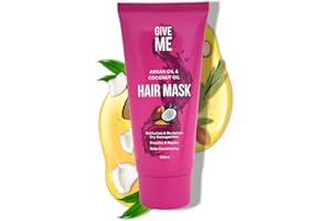 Give Me Cosmetics, Hair Mask for Dry Damaged Hair, Argan & Coconut Oil, Deep Conditioning, Intensely Hydrating Formula, Smoothes & Repairs, Salon Finish