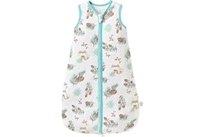 Fairy Baby Sacco Nanna per Neonati 1.0 Tog Sacco a Pelo Senza Maniche per Neonato Bambino Bambina Morbido Cotone Traspirante Swaddle