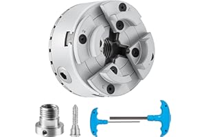 VEVOR Mandrin Tour à Bois φ 96 mm Mandrin de Tour à 4 Mâchoires KP96 Mandrin de Tournage à Bois Outil à Centrage Automatique avec Clé en T Accessoires pour Tours Usinage de Précision Meulage Fraisage