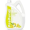 ProPure Dish Wash Liquid Gel 5 Litres Refill Pack, Fresh Lemon Fragrance, Leaves No Residue, Grease Cleaner for All Utensils, Dishwash Liquid Kitchen Soap - 5 Litre
