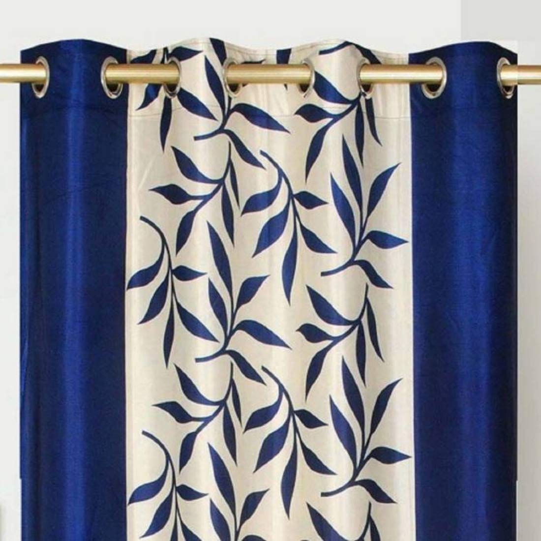 Curtain by La Roze Home Furnishings - Nice Finishings Modern 2 Piece Eyelet Polyester Door Curtain Set - 7 ft, Blue - Image 3