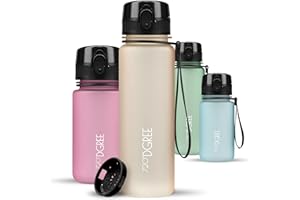 720°DGREE Butelka na wodę "uberBottle" + sitko do owoców - 350 ml, 500 ml, 650 ml, 1l, 1,5 l, 2 l, nie zawiera BPA, wodoodporna, szczelna, wielokrotnego użytku, lekka, idealna do szkoły, sportu,