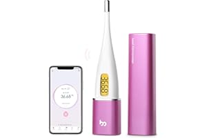 Basal Thermometer for Ovulation, Intelligent BBT Thermometer with Backlit LED Screen & APP(iOS & Android) for NFP, Trying to Conceive, Fertility Monitor & Period Tracker from femometer Vinca II