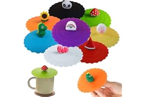 DBUWQIPS 8 Piezas Tapa Silicona Vaso Tapas Silicona Tapas Silicona Ajustables Cocina Tapas de Silicona Elásticas Reutilizable para Tapas de tazas de café Tapas para tazas Tapas para jarras de cerveza