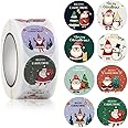 FEIFEI'S BOW 500pcs Christmas Stickers Party Bag Fillers Tags Gift Self-Adhesive Label Craft Scrapbooking Envelope Seal (Christmas 05)