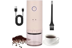 ZOELELE Macinacaffè Elettrico, Coffee Grinder Portatile con 38 Impostazioni Regolabili, Macina Caffè Granulometria Regolabile per semi e spezie, Adatto per Casa, Ufficio, Viaggi e Campeggio (Bianco)