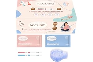 ACCUBIO 50 Tests d'Ovulation 20 Tests de Grossesse, Plus de 99% de test de Fertilité Précis, une Détection Rapide de la Maison LH et HCG, avec 70 Gobelets de Collecte d'urine Gratuits
