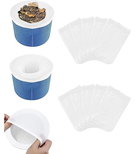 20 Calcetines Filtro Para Skimmer Piscina | Nylon Reutilizable | 20x12cm | Atrapa Hojas Y Pelos