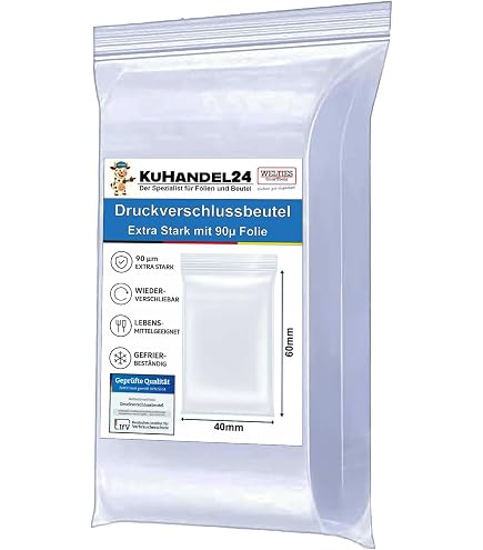 1000 Stk Druckverschlussbeutel Polybeutel Zip Beutel Druckverschluß Folienbeutel