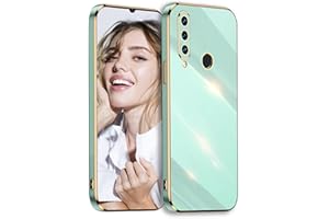 POUHYE Funda para Huawei P30 Lite Carcasa Silicona, Protección Cámara Ultra Fina Galvanizado Suave TPU Bumper Resistente Antigolpes Móvil Case para Huawei P30 Lite Verde