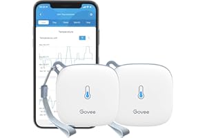 Govee WLAN Thermometer Hygrometer Innen 2er-Pack, WiFi Thermo Hygrometer mit 50m WLAN-fähige Reichweite, App Benachrichtigung und Datenspeicherung, geeignet für Gewächshaus, Weinkeller, weiß