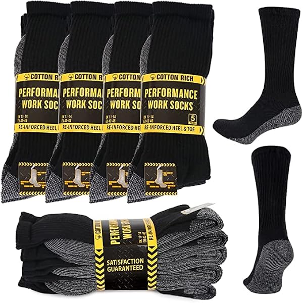 6 Pairs Men's Big Foot Cotton Socks – Loose Top Comfort Fit, Soft Grip, UK 11-14 / EU 45-48