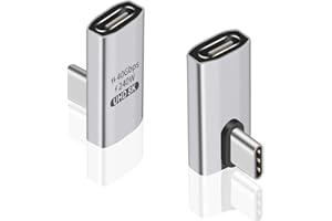Duttek Kątowy adapter USB C (2 sztuki) USB C męski na USB C żeński – transfer danych 40 Gb/s, ładowanie 240 W, wideo 8K kompatybilne z Thunderbolt 4/3, MacBook, tablet