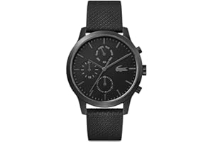 Lacoste Reloj Analógico de Cuarzo multifunción para hombre con Correa en piel Negro - 2010997