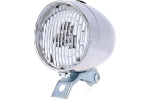 Clenp Feux De Vélo, Lumière De Vélo Chargée par Batterie Super Lumineuse, Classique Vintage 3LED Vélo Phare De Vélo De Montagne Vélo Phare Avant Argent