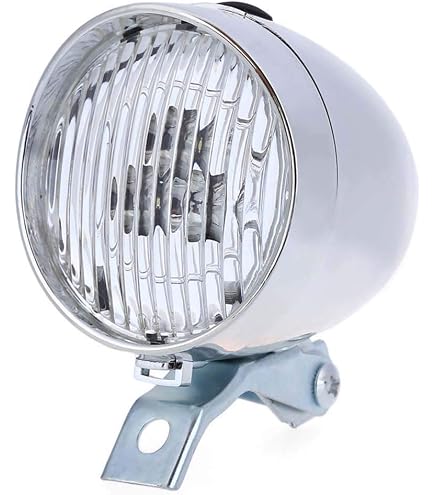 Kit Feux Avant Et Arrière Vélo Vintage - 3 LED - Piles Incluses - Pour Porte-bagages Et Fourche