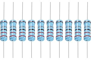 YOKIVE 30uds Metal Película Resistores, 2.2 Ohm Resistor con 2W 1% Tolerancia, Plomado, Bueno para Bricolaje Electrónicos Proyectos (5 Color Bandas, 15,5+/-1mm)