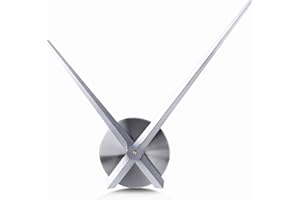 Lafocuse 3D Lancette Orologio da Parete Grande DIY, Silenzioso Metallo Orologio da Muro Particolari Moderni, Orologio Meccanismo Fai da Te Decorativo per Soggiorno Bar Casa Cucina, Argento
