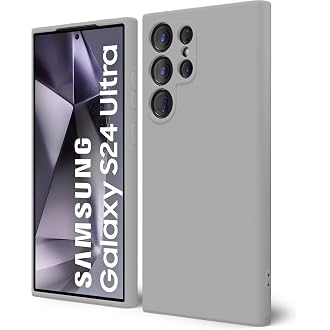 DIZORO Microfiber Candy Case Compatible for Samsung S24 Ultra Smooth Touch Cushion Liquid Soft Silicone Gel Rubber Phone Cases Non-Slip Full Body Protective Shockproof Back Cover (Titanium Gray)