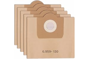 FINEVERNEK 5 Bolsas de Aspiradora para Karcher 6.959-130.0 Bolsas Karcher WD3 WD3 Premium MV3 SE4001 A2201 A2204 A2504 A2554 A2251 A2604 Bolsas de Papel Aspirador Multiusos Kärcher