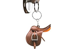 Fulenyi Horse Keyring | Horse Saddle Car Ornament, Flat Horse Saddle Shape Keyring Horse Saddle Car Decoration for School Bag
