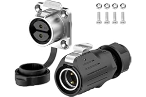 E-WeiChat EW-LP20 Conector industrial estanco IP68 Conector de aviación Conector circular antiinterferencias Conector eléctrico de liberación rápida M20 2-12 Pines Enchufe de brida (2 Pines)