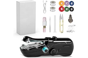 KODIVENJ Handheld Sewing Machine, Portable Mini Sewing Machines with Accessories, Electric Hand Stitching Machine for Beginners Adults,Easy to Use Suitable for Stitching Clothes,Family Travel,DIY (black)